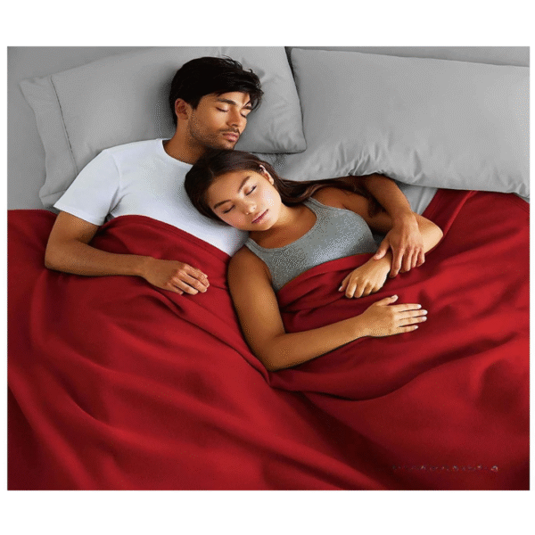 800 GSM Special for Heavy Winter Plain Light Weight Polar Fleece Blanket (RED Double Size) - Image 6