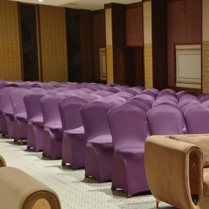 Round Table Cover With Juquard Overlay for Hospitality & Home Use