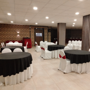 Auto Frill Round Table Cover With Round Overlay for Hospitality & Home Use