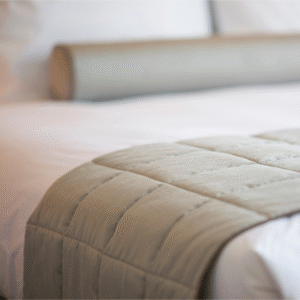 Box Pattern Bed Runner With Cushion Cover Set for Hospitality & Home Use